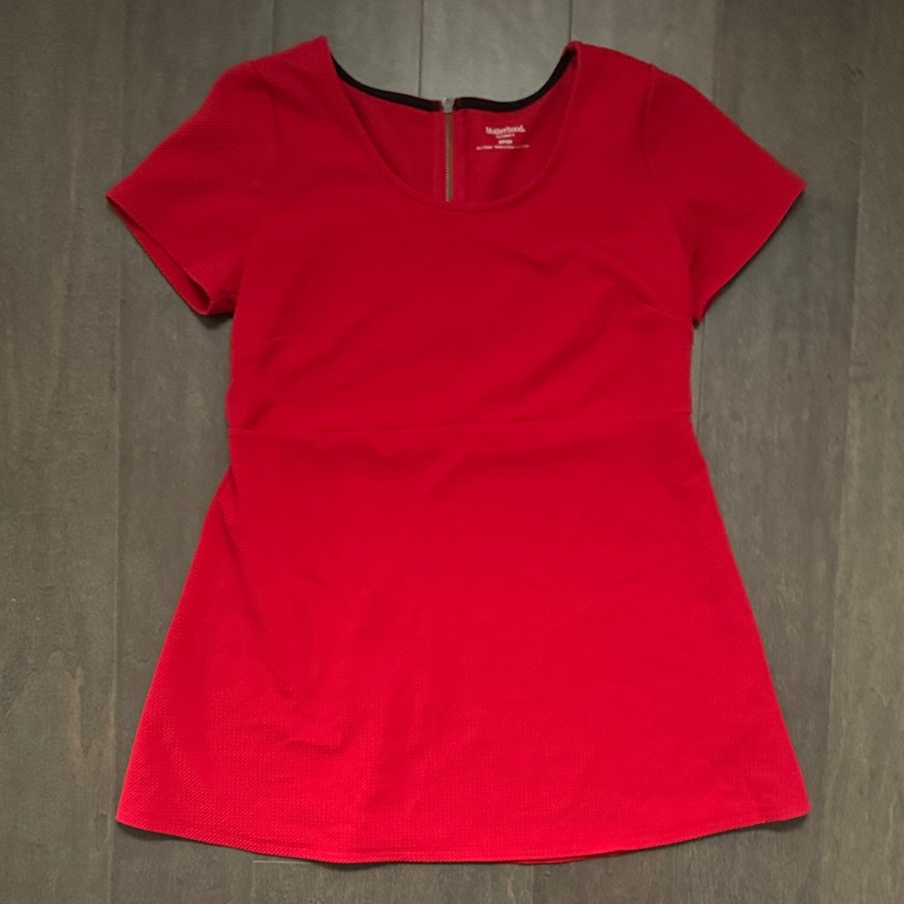 Motherhood Maternity Vibrant Red Short Sleeve Blouse